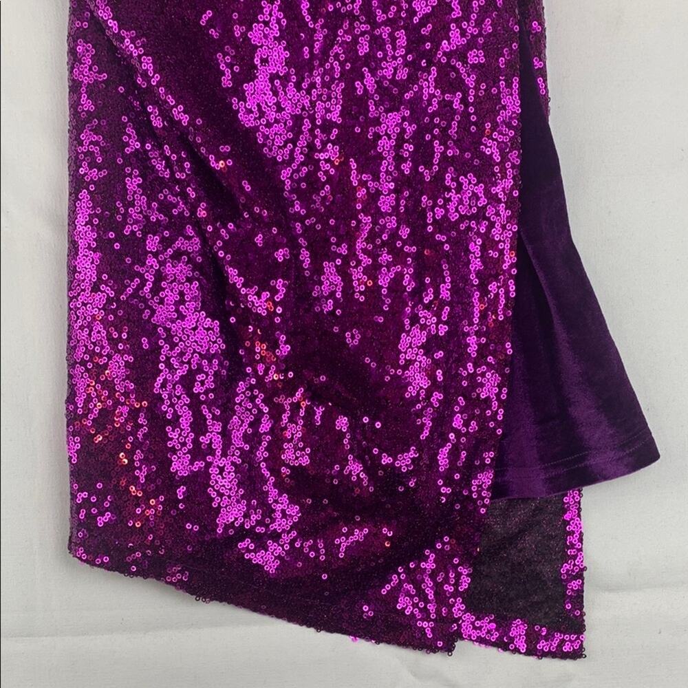 Capsulle size small Purple Sequin velour mini Dress party night boutique - Picture 5 of 12